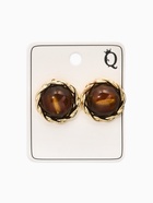 Серьги акрил «Круг с плетением», коричневые в золоте - Фото 4