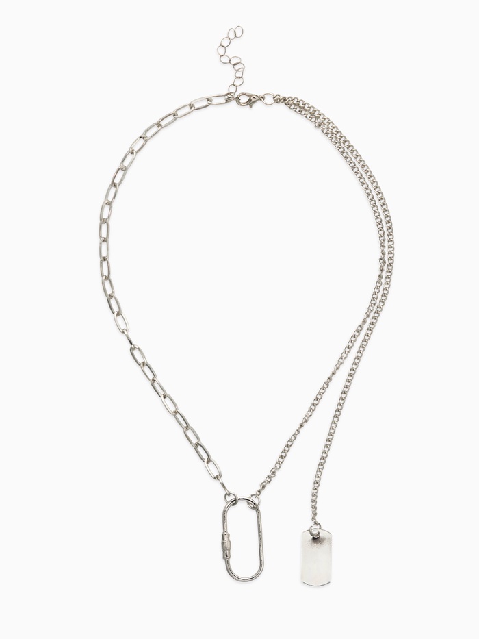 Цепь «Карабин», L=40 см, цвет серебро - Фото 1