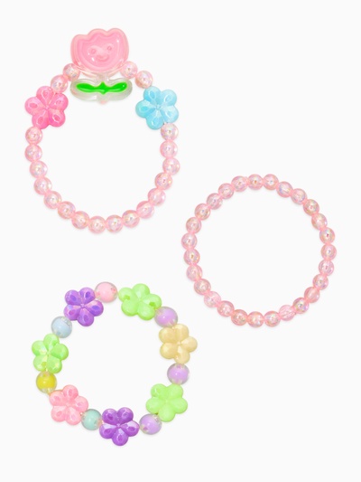 Браслеты детские набор 3 шт. «Выбражулька. Цветок Тюльпан», d=5.5 см, МИКС