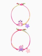 Браслеты детские парные «Выбражулька. Неразлучники. Замок и звезды», фиолетовые (комплект 2 шт) - фото 68980097