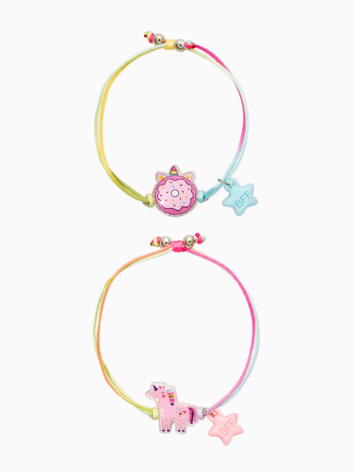 Браслеты детские парные «Выбражулька. Неразлучники. Пончик и Единорог», разноцветный