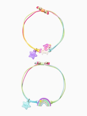 Браслеты детские парные «Выбражулька. Неразлучники. Радуга и Единорог», разноцветный (комплект 2 шт)