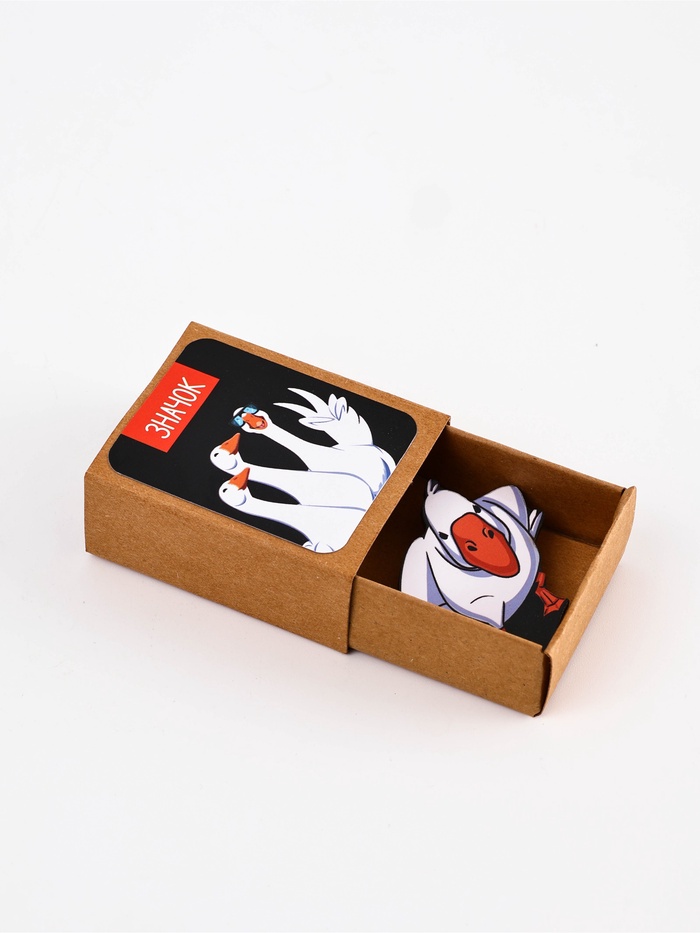 Значок в коробочке «Гусь», 3.3×4 см - Фото 1