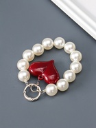 Брелок для ключей на карабине «Жемчужины и сердце», бусины d=1.6 см, сердце, 4.3×3.5 см 14 см - Фото 3