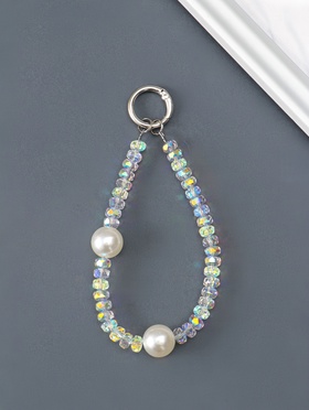 Брелок для ключей на карабине «Нить с двумя жемчужинами», бусины d=1.6 см, 11×1.6 см  (артикул 10959735)  большой выбор товаров оптом и в розницу по низким ценам с доставкой