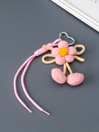 Брелок для ключей на карабине «Цветочек с бомбошками», розовый, с узлом, на сумку, рюкзак, текстиль, 23×5.5×2.8 см - фото 68980142