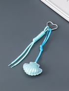 Брелок для ключей на карабине «Морская ракушка», голубой, с узлом, кожзам, текстиль, 22×7×2.3 см - фото 809483869