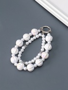 Брелок для ключей на карабине «Две нитки с жемчугом», бусины d=0.8 см и 1.6 см, 12.5×1.6 см  (артикул 10959738)  большой выбор товаров оптом и в розницу по низким ценам с доставкой