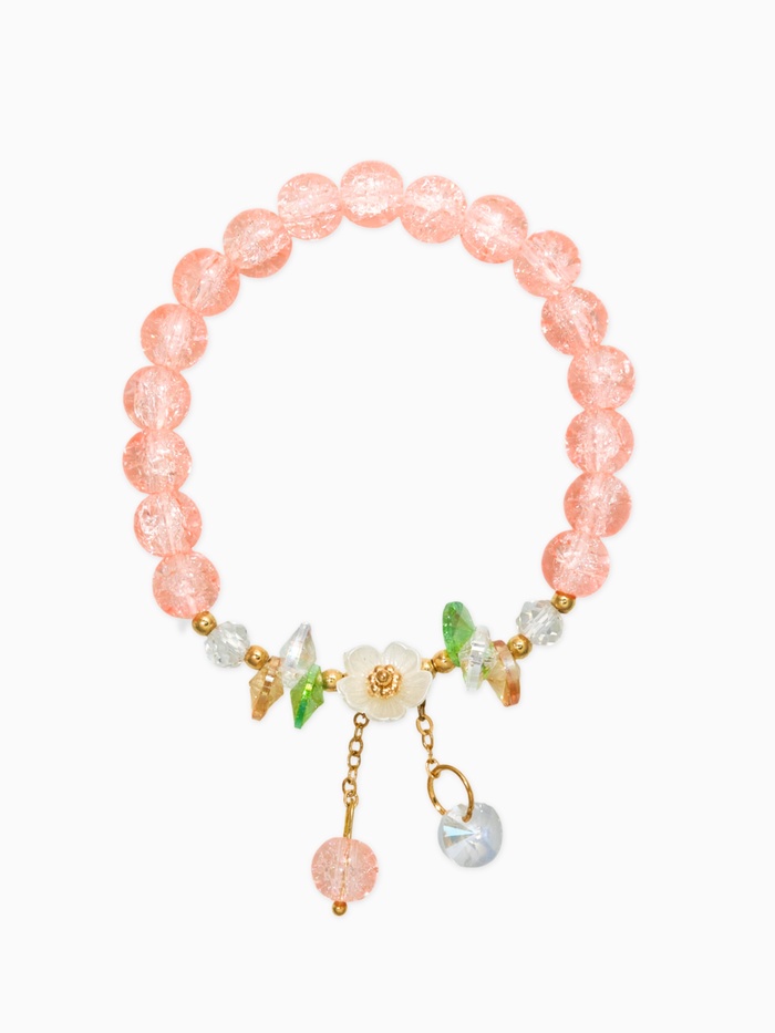 Браслет детский «Выбражулька. Цветок», 2 подвеса, розово-голубой в золоте - Фото 1