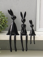 Набор фигурок настольных полистоун «Семья зайцев», на полку, чёрный, 3 шт.  (артикул 10962652)  большой выбор товаров оптом и в розницу по низким ценам с доставкой