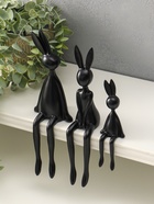 Набор фигурок настольных полистоун «Семья зайцев», на полку, чёрный, 3 шт.  (артикул 10962652)  большой выбор товаров оптом и в розницу по низким ценам с доставкой