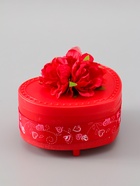 УЦЕНКА Шкатулка музыкальная механическая «Нежные розы» красная 12×13.5×10.5 см - Фото 2