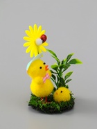 УЦЕНКА Сувенир пасхальный "Цыпа и цыпленок на лужайке с одуванчиком" 4,5х6х10,5 см 10989465