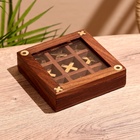 УЦЕНКА Игра настольная «Крестики-нолики», 13×13 см, манговое дерево, латунь - Фото 1