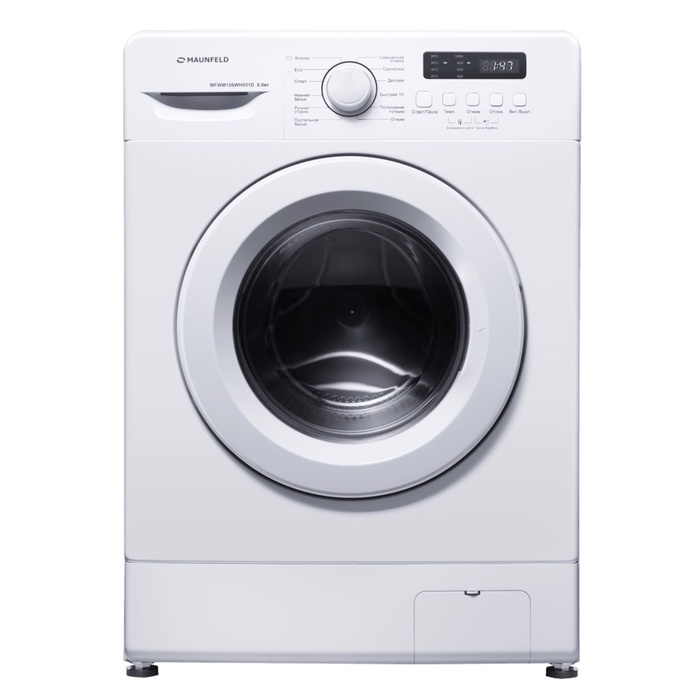 Стиральная машина MAUNFELD MFWM106WH051D, класс А++ , 1000 об/мин, до 6 кг, белая - Фото 1