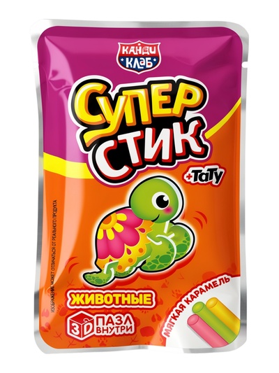 Мягкая карамель «Супер Стик с 3D пазлом», с игрушкой и татуировкой, 5 г