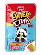 Мягкая карамель с игрушкой и татуировкой "Супер Стик с 3D пазлом" (животные) 5гр  (артикул 10984587)  большой выбор товаров оптом и в розницу по низким ценам с доставкой