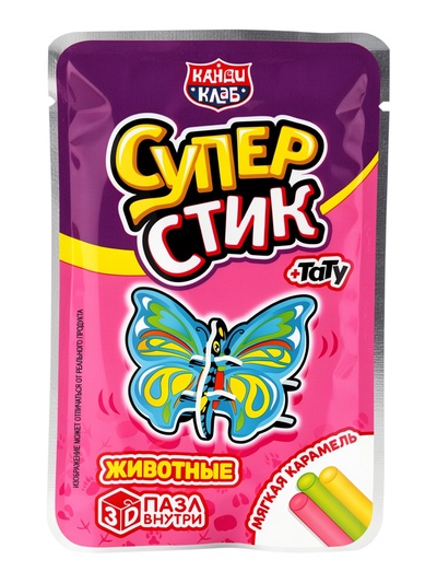 Мягкая карамель «Супер Стик с 3D пазлом», с игрушкой и татуировкой, 5 г