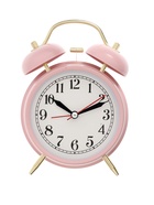УЦЕНКА Будильник «Пеннант», дискретный ход, d=9 см, 17×11 см, розовый - Фото 1