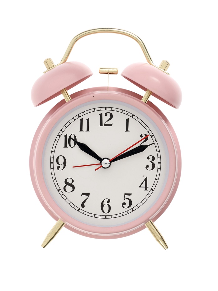 УЦЕНКА Будильник «Пеннант», дискретный ход, d=9 см, 17×11 см, розовый - Фото 1