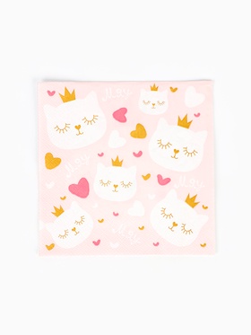 Сервировочные салфетки, Котенок Принцесса, 33*33 см, 20 шт.  (артикул 10980691)  большой выбор товаров оптом и в розницу по низким ценам с доставкой