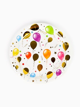 Тарелки (7''/18 см) Воздушные шарики, Разноцветный, Металлик, 6 шт.  (артикул 10980696)  большой выбор товаров оптом и в розницу по низким ценам с доставкой