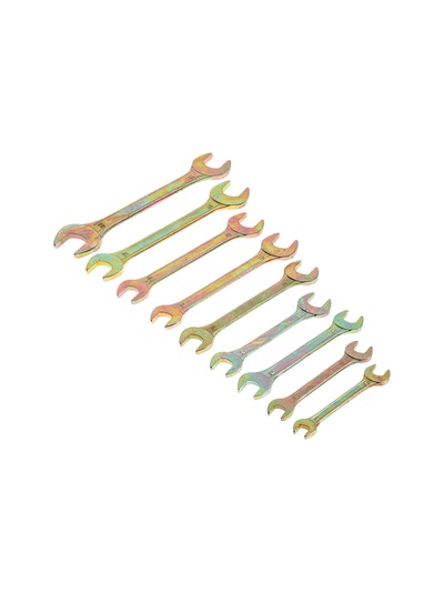 УЦЕНКА Набор ключей рожковых в холдере ТУНДРА, желтый цинк, 8 - 32 мм, 9 шт.