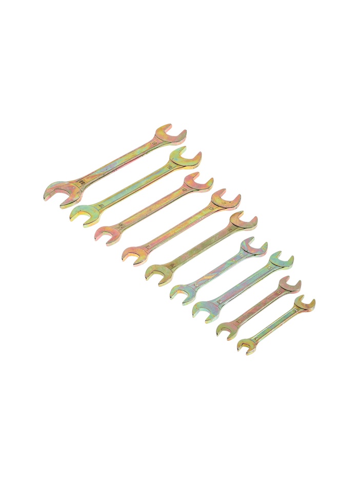 УЦЕНКА Набор ключей рожковых в холдере ТУНДРА, желтый цинк, 8 - 32 мм, 9 шт. - Фото 1