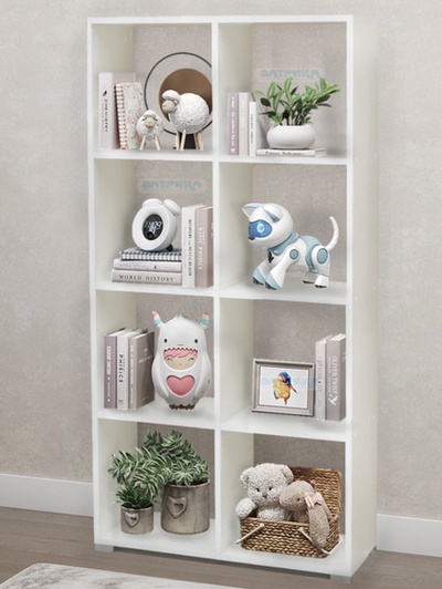 Стеллаж кубический №3, вертикальное расположение, 719×324×1440 мм, цвет белый