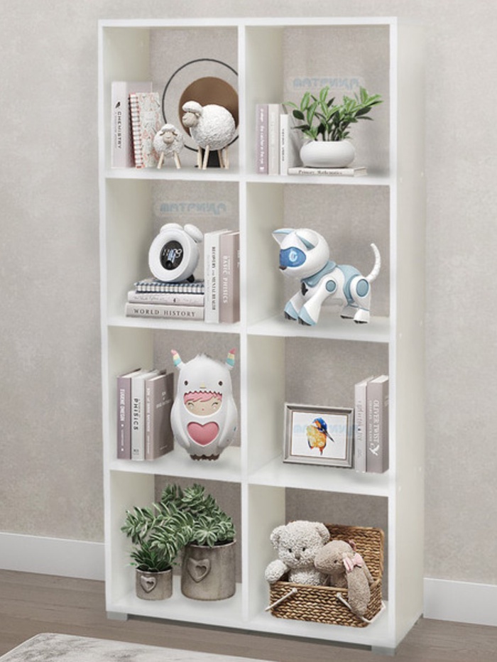 Стеллаж кубический №3, вертикальное расположение, 719×324×1440 мм, цвет белый - Фото 1