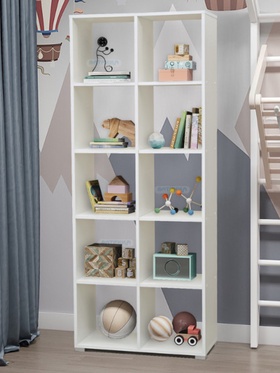 Стеллаж кубический №5, вертикальное расположение, 719×324×1791 мм, цвет белый