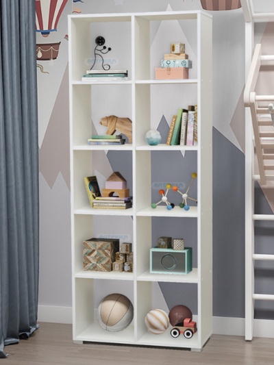 Стеллаж кубический №5, вертикальное расположение, 719×324×1791 мм, цвет белый