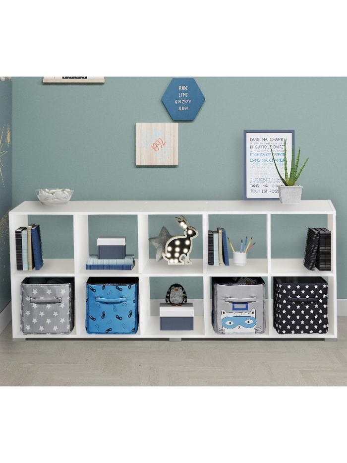 Стеллаж кубический №5, горизонтальное расположение, 1771×324×739 мм, цвет белый - Фото 1