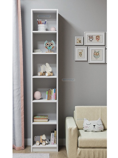 Стеллаж «Радуга 1.2», с задней стенкой, 400×360×2100 мм, белый