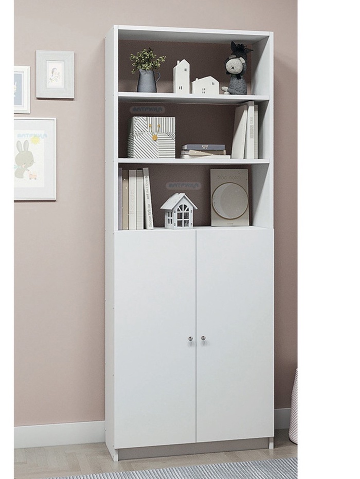 Шкаф – стеллаж «Радуга 2.2», с распашными дверями, 800×376×2100 мм, цвет белый - Фото 1