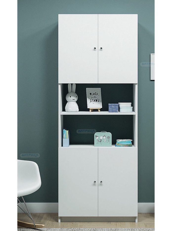 Шкаф – стеллаж «Радуга 2.3», с распашными дверями, 800×376×2100 мм мм, цвет белый - Фото 1