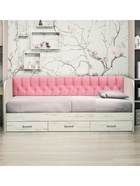 Кровать односпальная «Софа №14» с продольной мягкой спинкой, спальное место 800×2000 мм, цвет дуб крафт белый/велюр 336 10986765