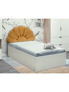 Кровать односпальная «Ромашка», с мягкой головной спинкой, спальное место 900×2000 мм, цвет белый/велюр 009 10986775