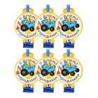 Карнавальные язычки гудки "Синий трактор" С Днем Рождения! "11 см, 6 шт. 10982663