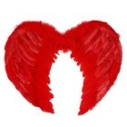 Крылья карнавальные «Ангел», размер S, цвет красный, 45х35 см - фото 121230362