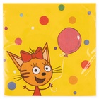 Сервировочные салфетки "Три Кота. Веселый День Рождения" 33*33 см, 20 шт. (комплект 2 шт) - фото 68980260