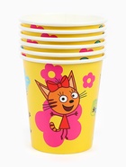 Стаканы  "Три Кота. Праздник для котят" 6 шт. (комплект 2 шт) - фото 68980274