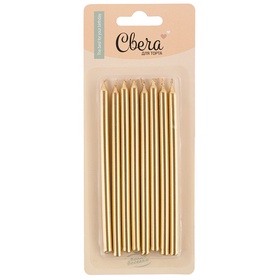 Свечи в торт  "Золото, Металлик" 8 шт. 0,6*12 см