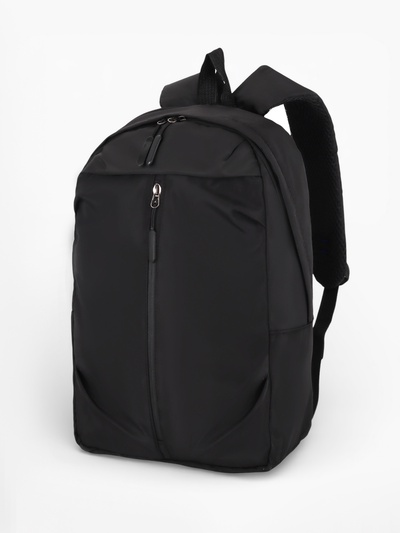 Рюкзак школьный, однотонный, 1 отделение, 3 кармана, 28×13×39 см, чёрный