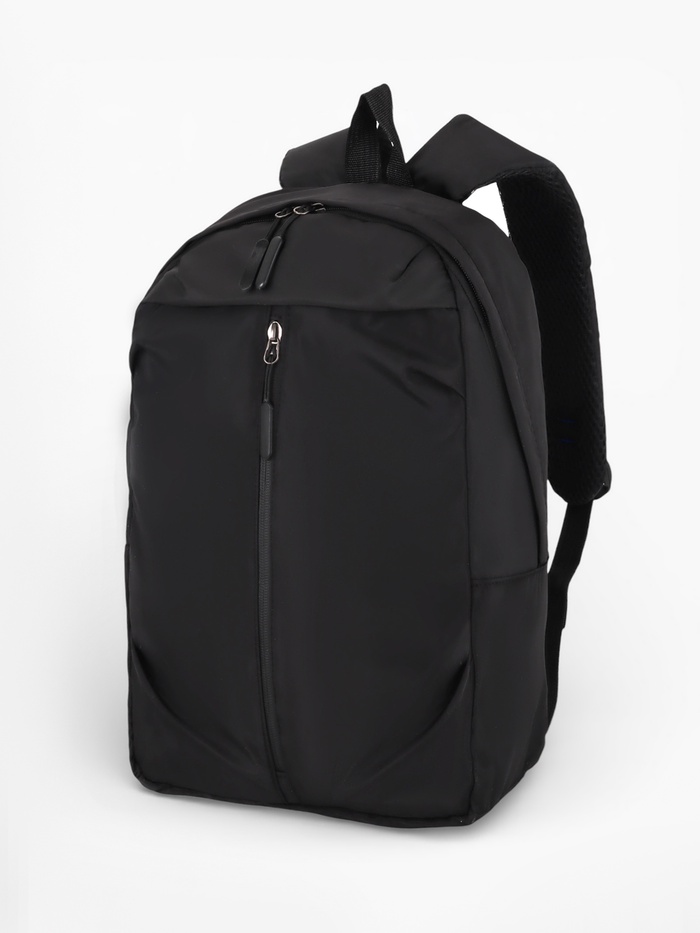 Рюкзак школьный, однотонный, 1 отделение, 3 кармана, 28×13×39 см, чёрный - Фото 1