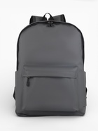 Рюкзак школьный, водонепроницаемый, однотонный, 1 отделение, 3 кармана, 31×11×40 см, серый - Фото 5