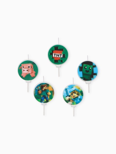 Свечи в торт, набор 5 шт., Майнкрафт