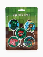 Свечи в торт, набор 5 шт., Майнкрафт 10971306