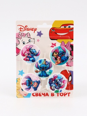 Свечи в торт, набор 5 шт., Стич  (артикул 10971307)  большой выбор товаров оптом и в розницу по низким ценам с доставкой