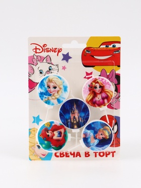 Свечи в торт, набор 5 шт., Принессы Дисней